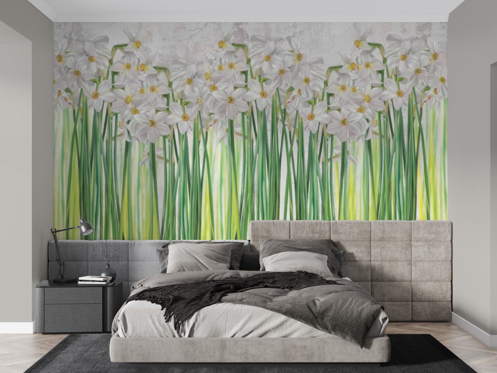 Фотошпалери Квітки нарциса білі