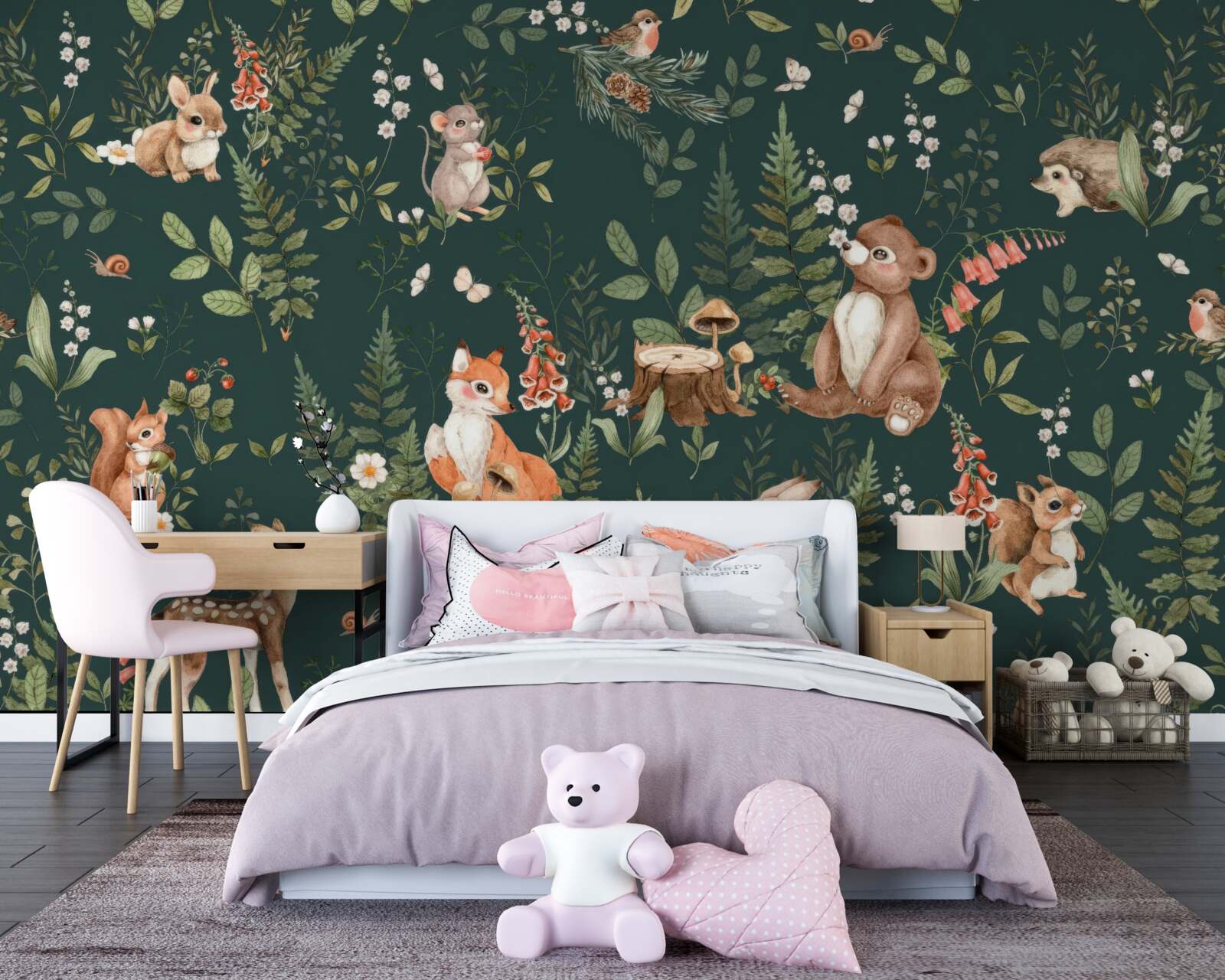 Фотошпалери серед зеленого листя живуть різні тварини