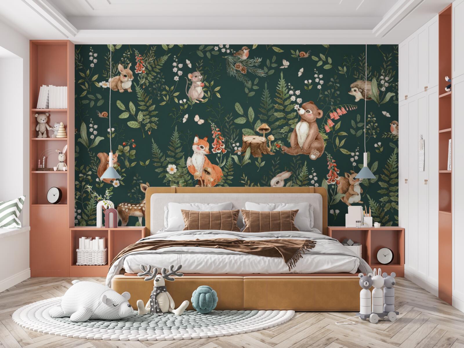 Фотошпалери серед зеленого листя живуть різні тварини