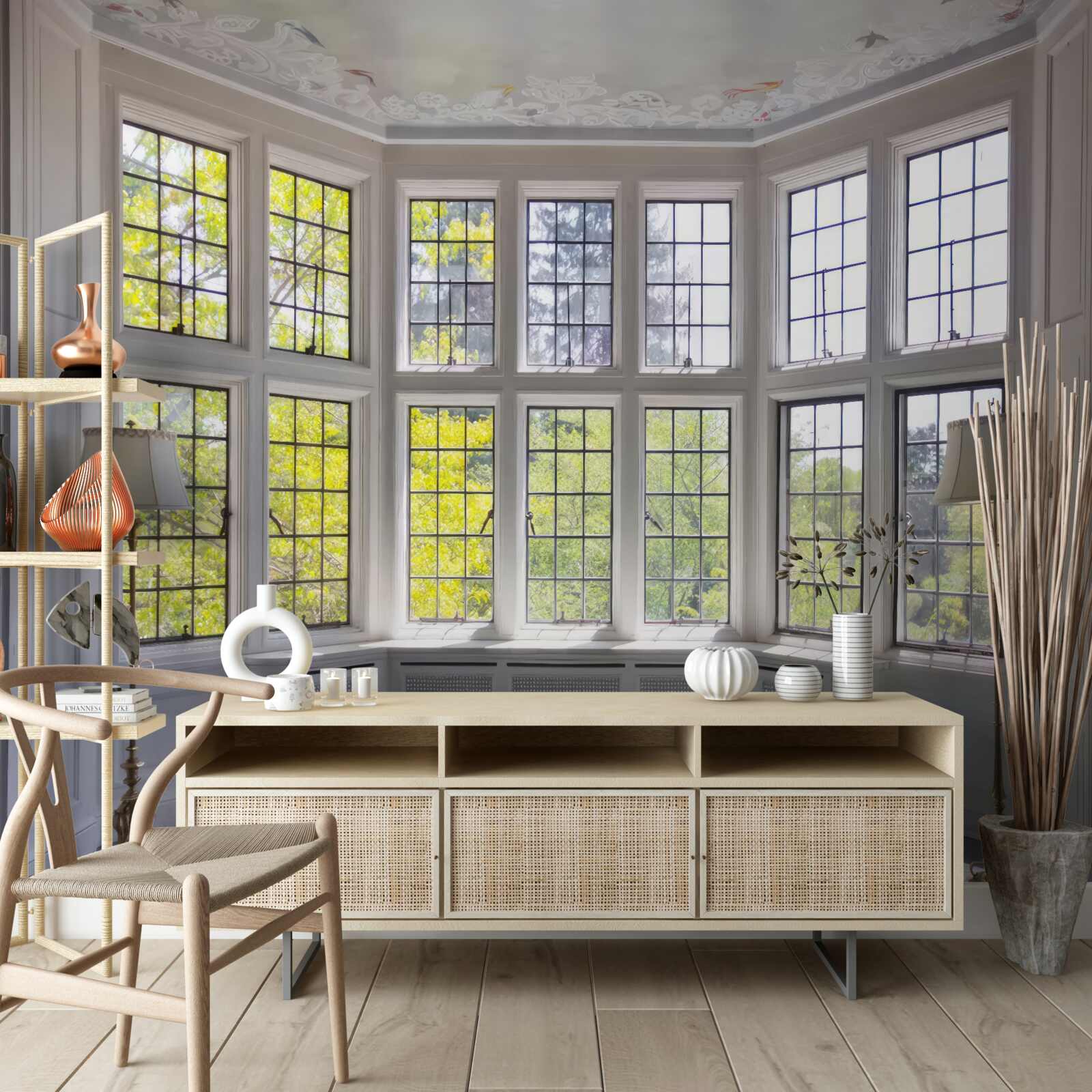 Фотошпалери панорама дерев з вікна