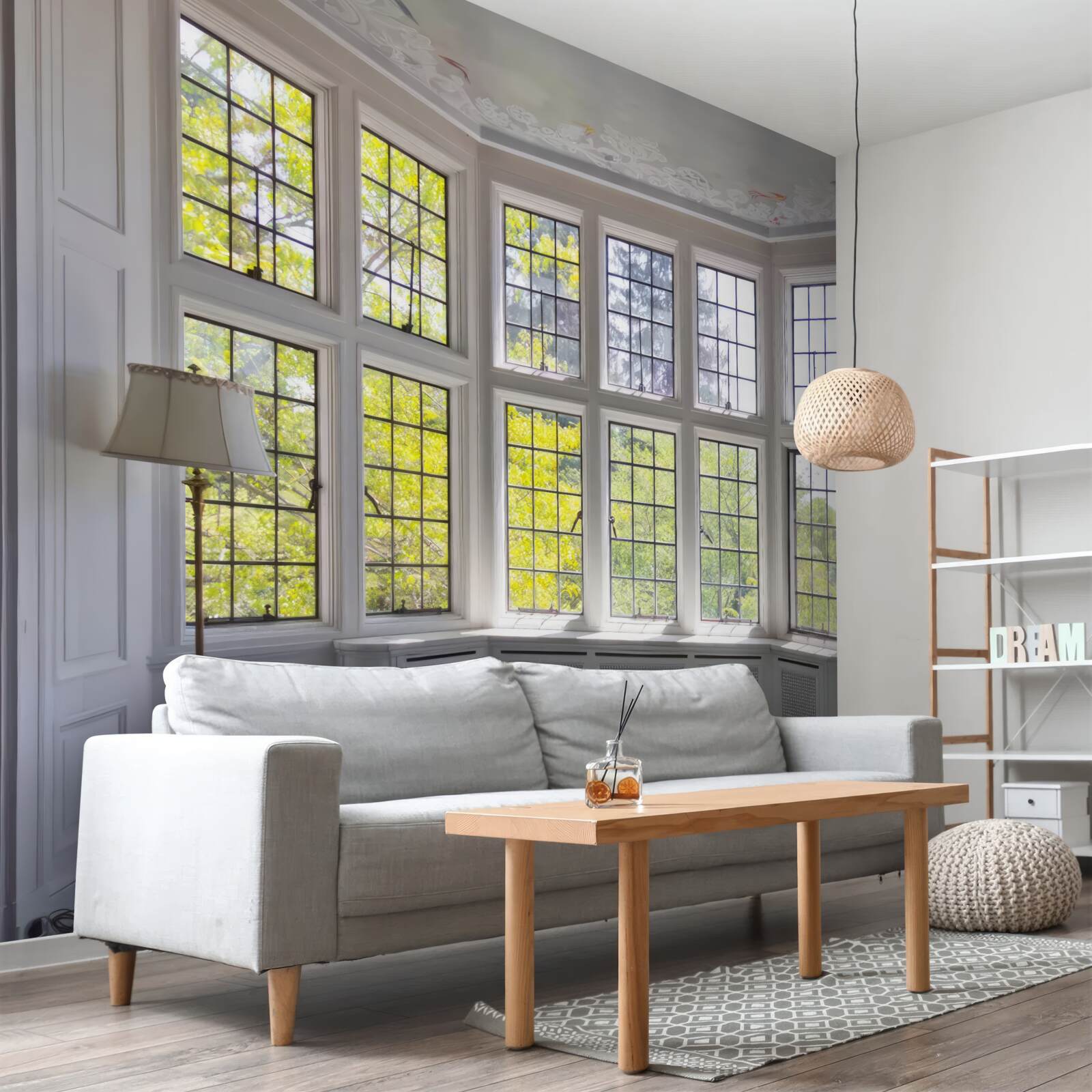 Фотошпалери панорама дерев з вікна