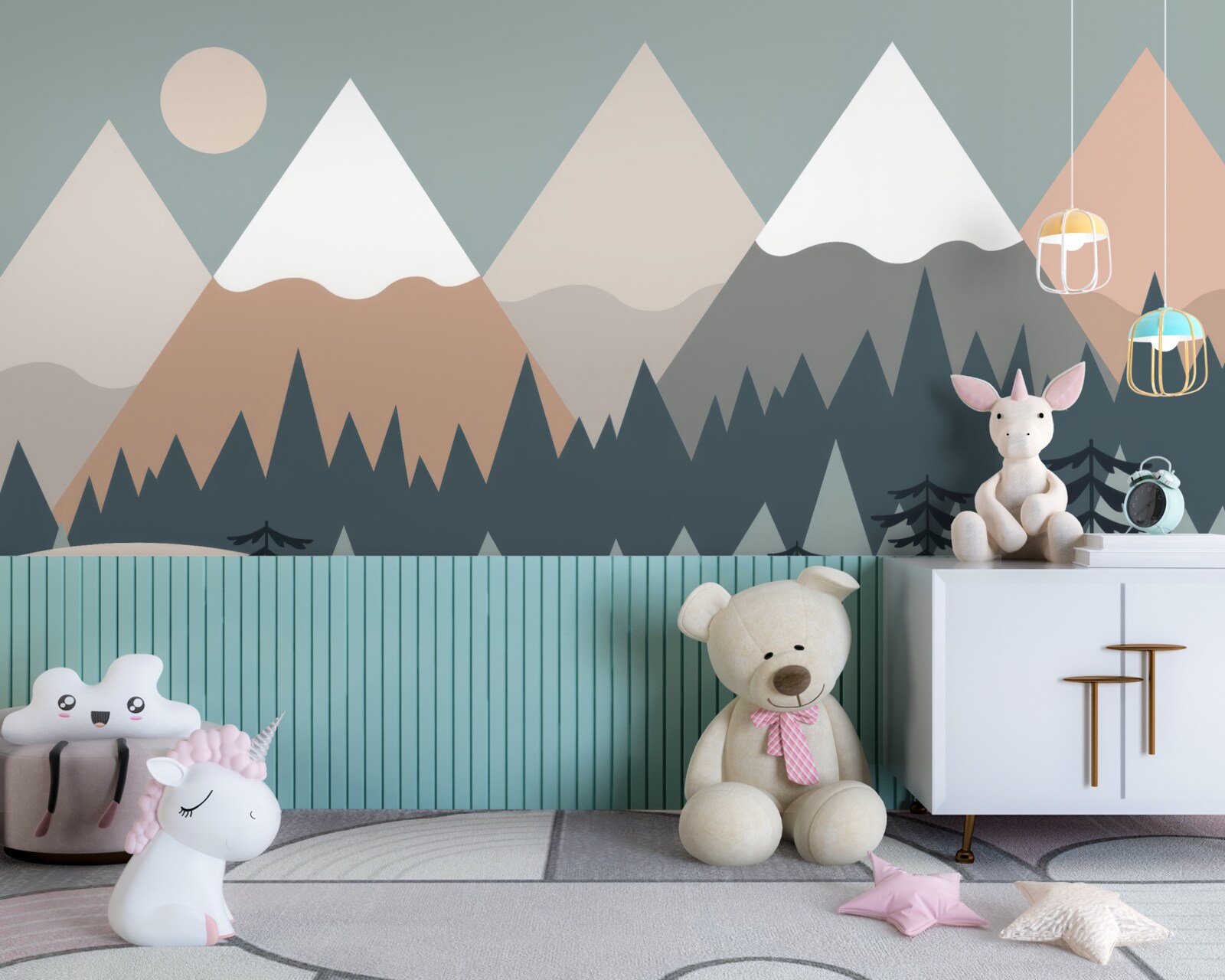 Фотошпалери Місячне сяйво над горами