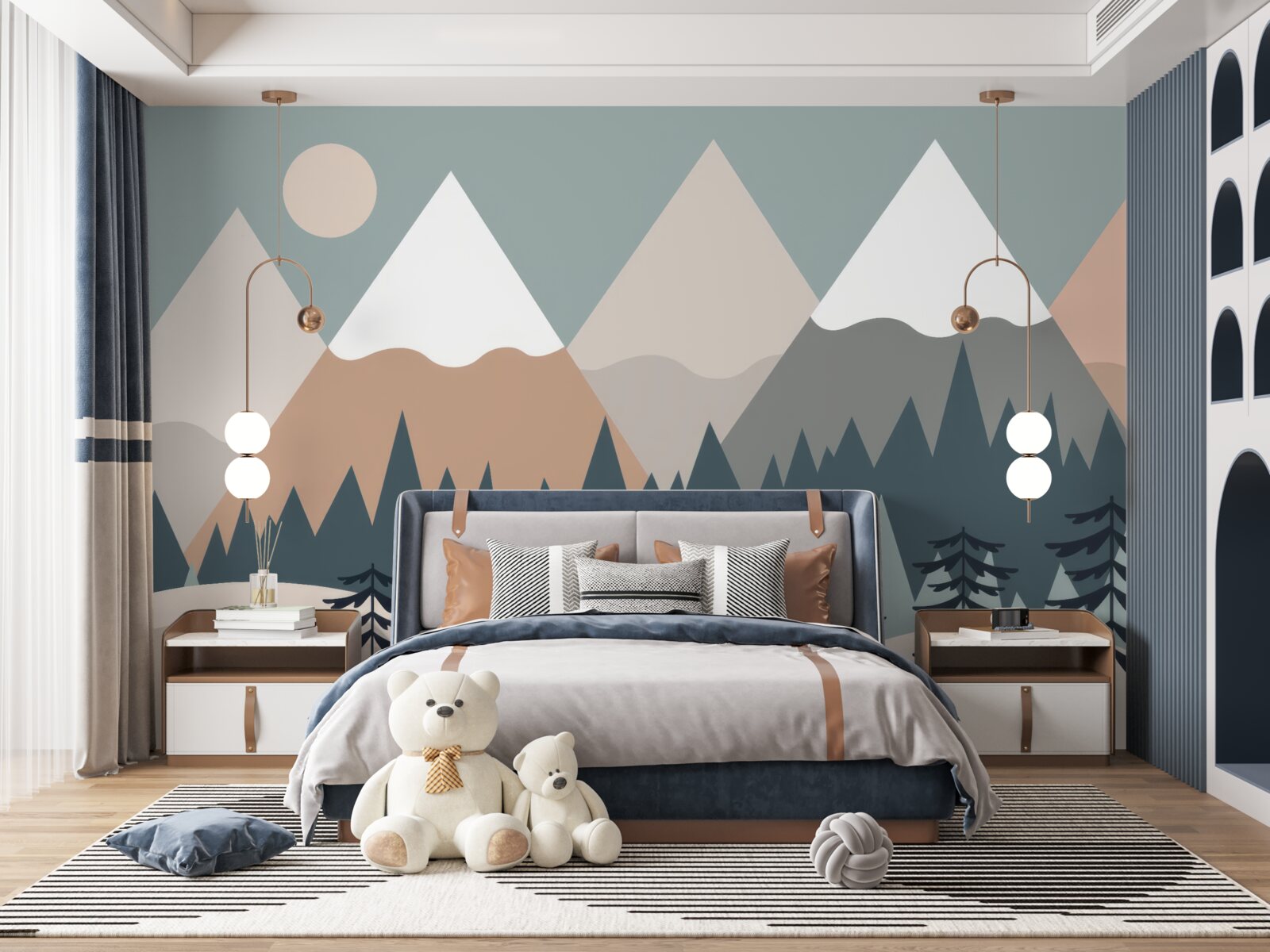 Фотошпалери Місячне сяйво над горами