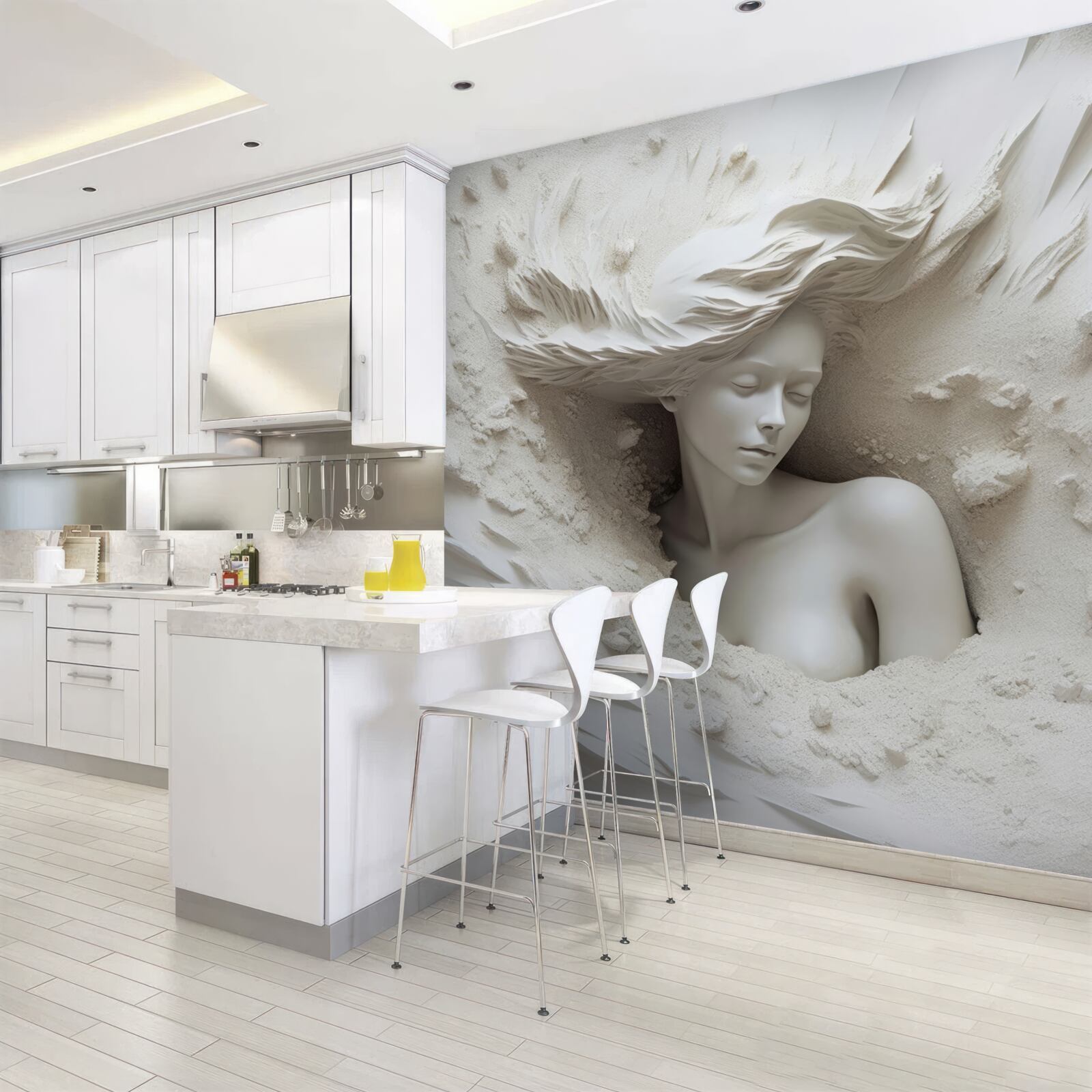 Фотошпалери молода дівчина з вільними кучерями