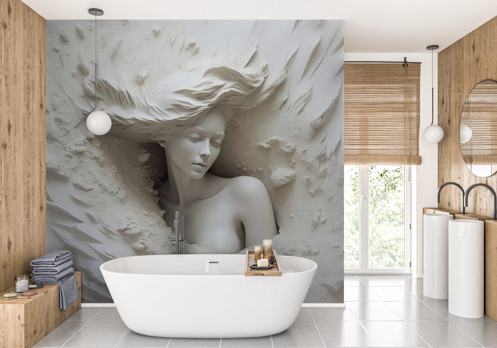 Фотошпалери молода дівчина з вільними кучерями