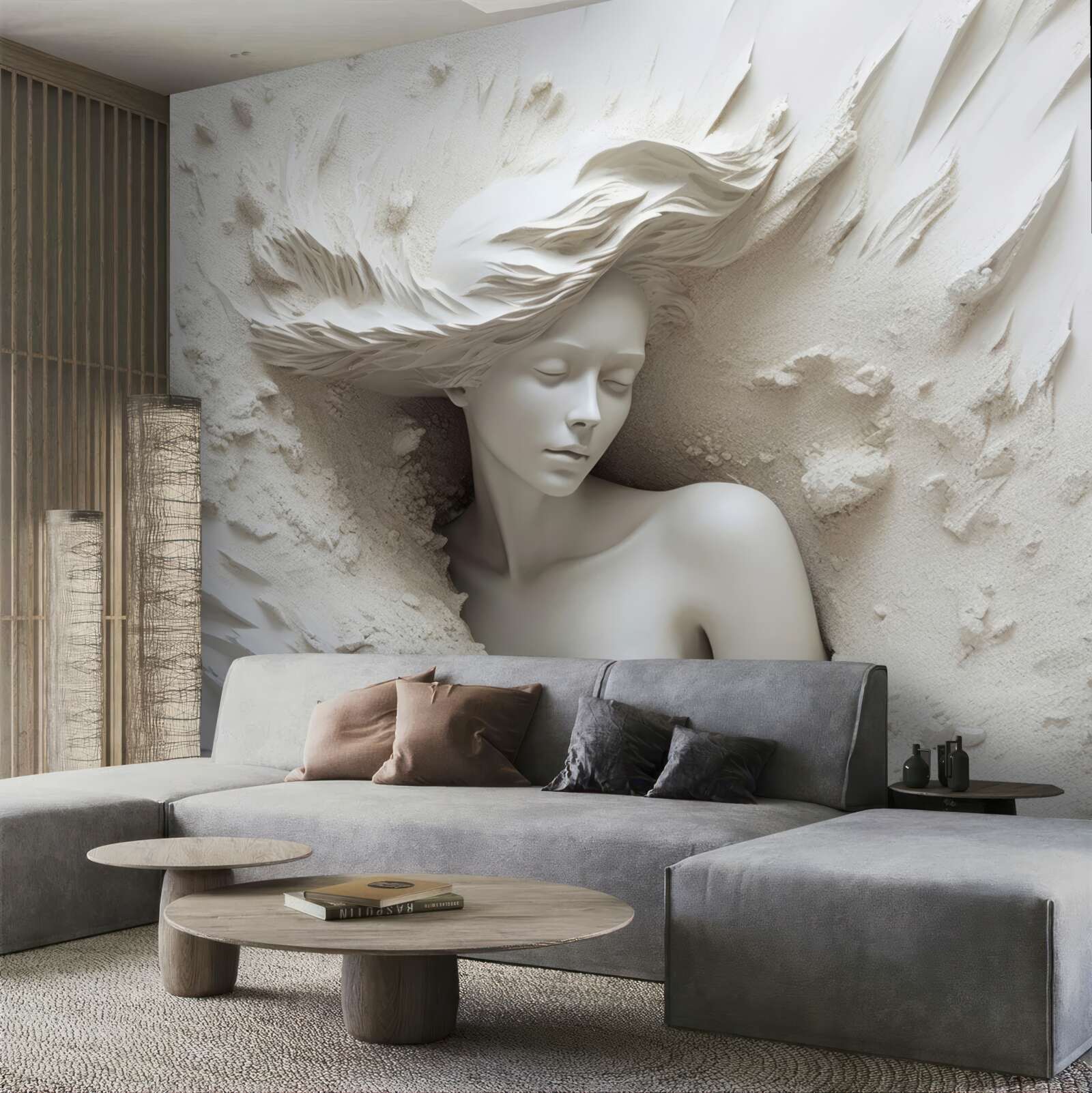 Фотошпалери молода дівчина з вільними кучерями