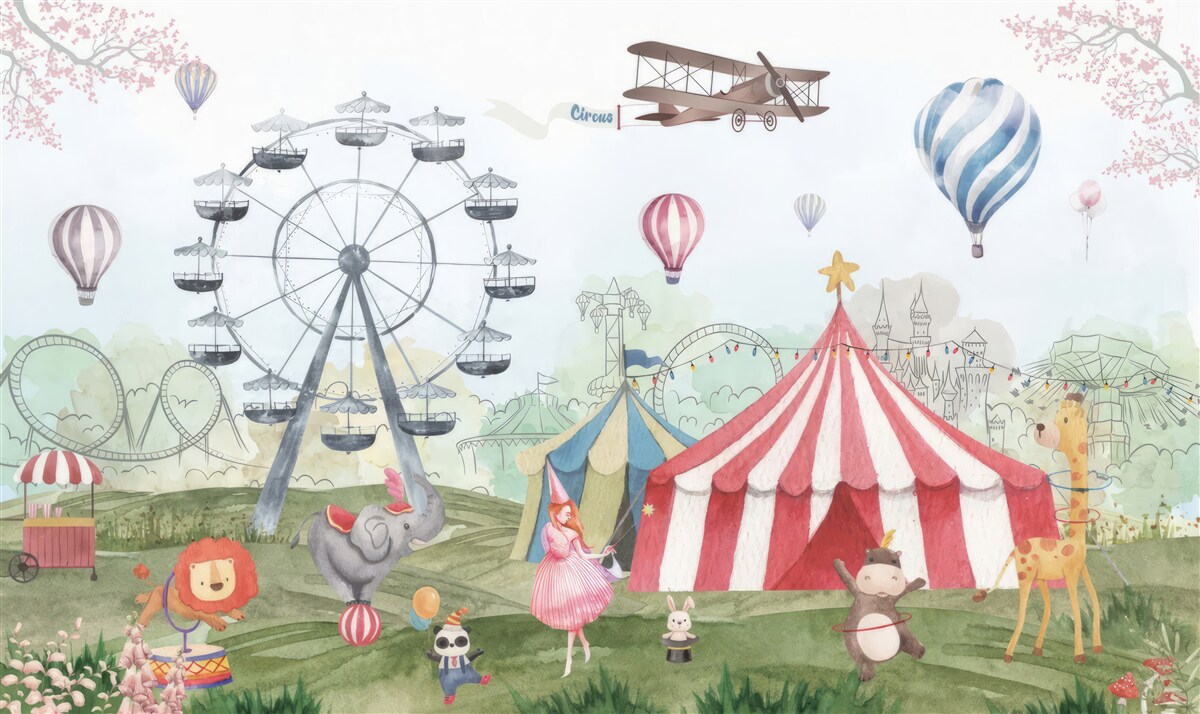 Фотошпалери цирк шапіто та гігантське колесо