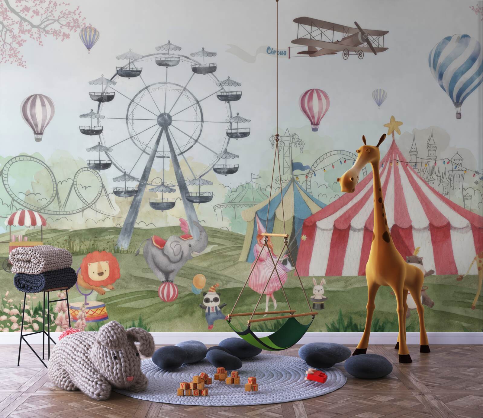 Фотошпалери цирк шапіто та гігантське колесо