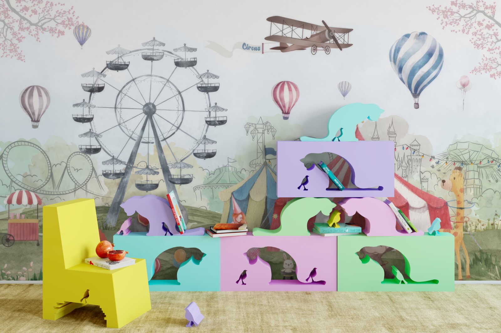 Фотошпалери цирк шапіто та гігантське колесо