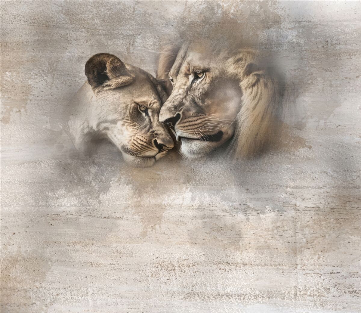 Фотошпалери пара левів