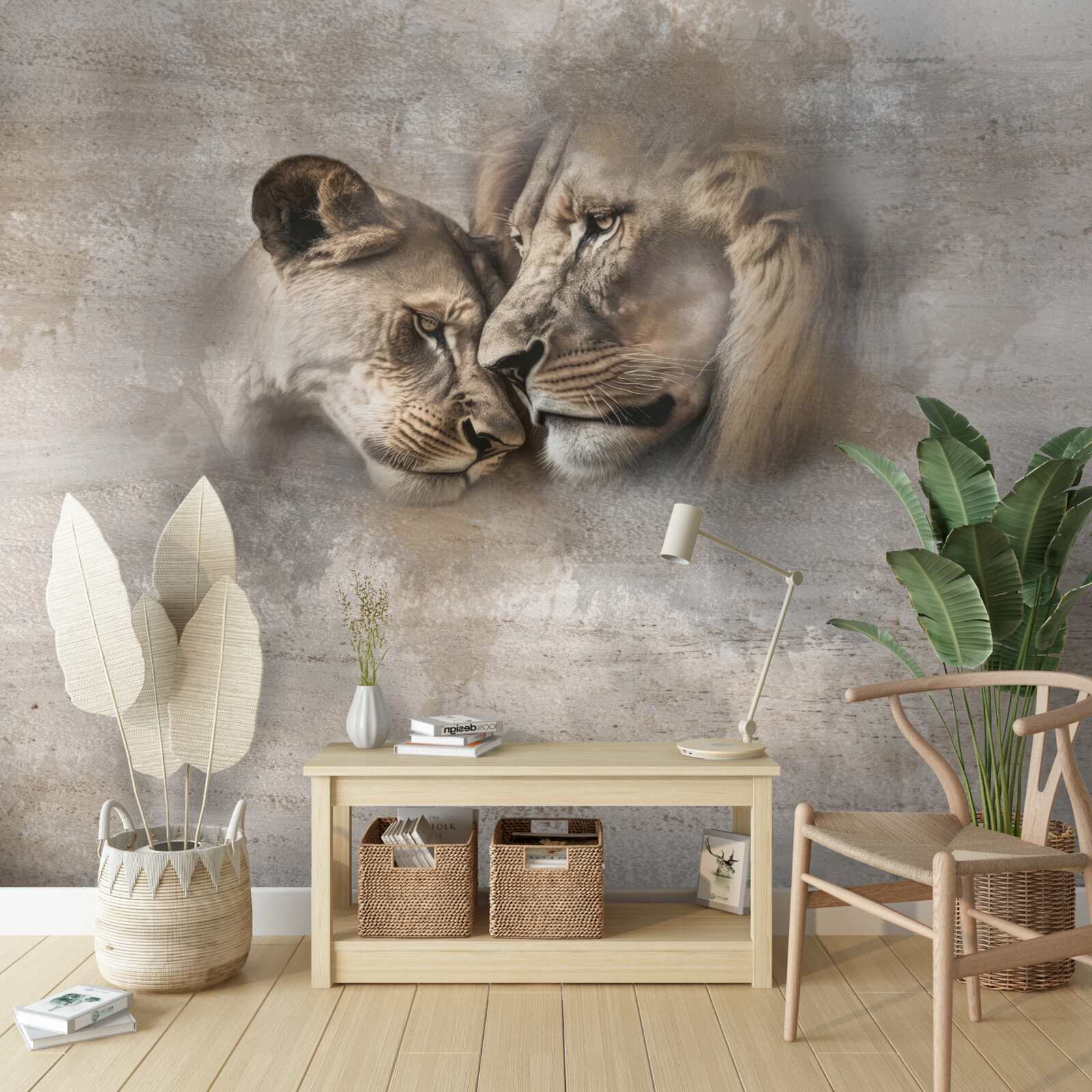 Фотошпалери пара левів