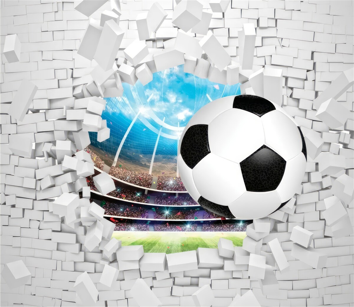 Фотошпалери футбольне поле та м'яч