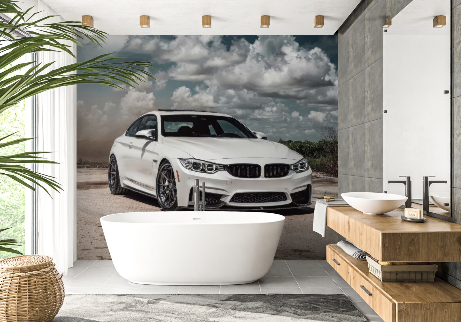 Фотошпалери машина білого кольору