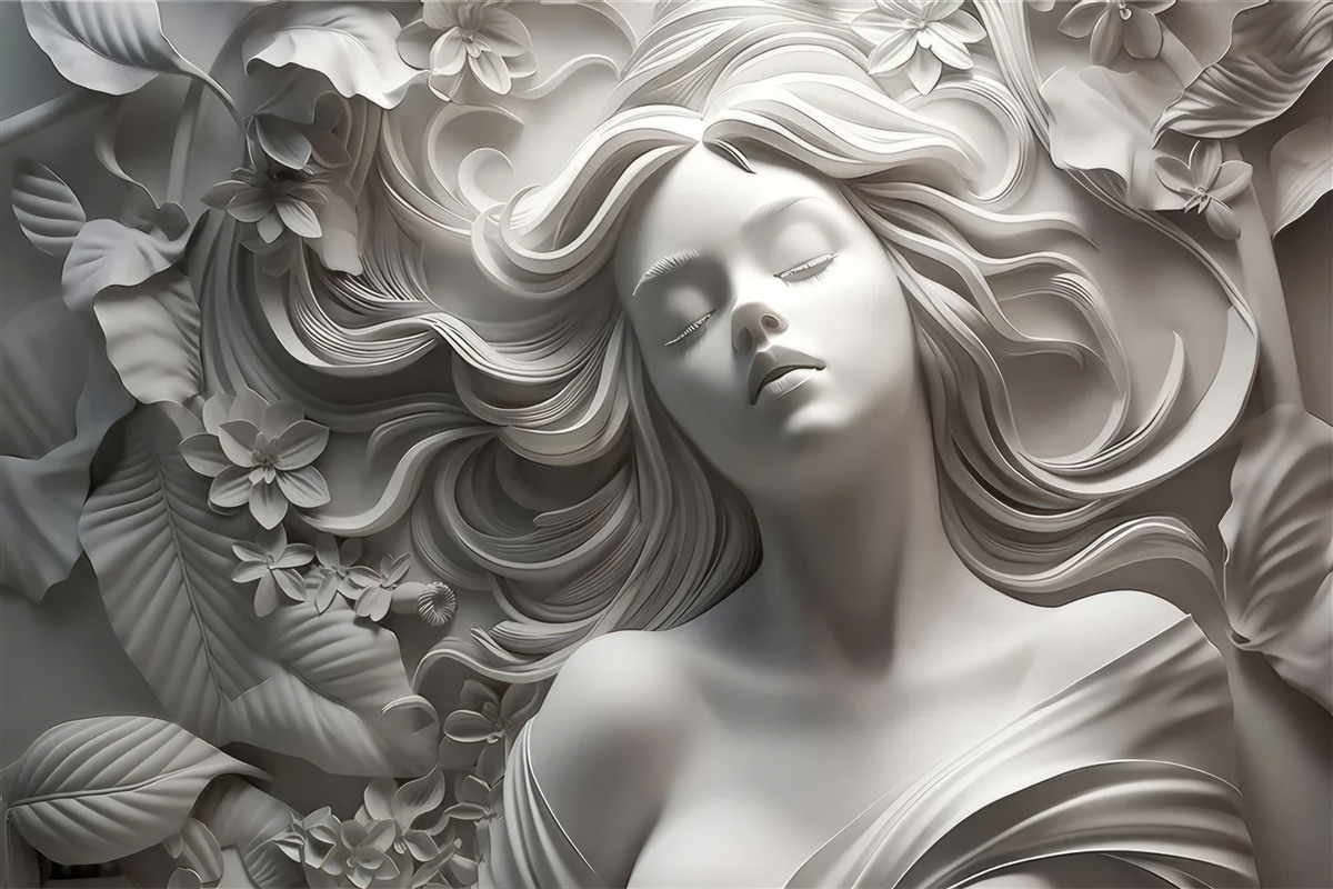 Фотошпалери дівчинка з заплющеними очима