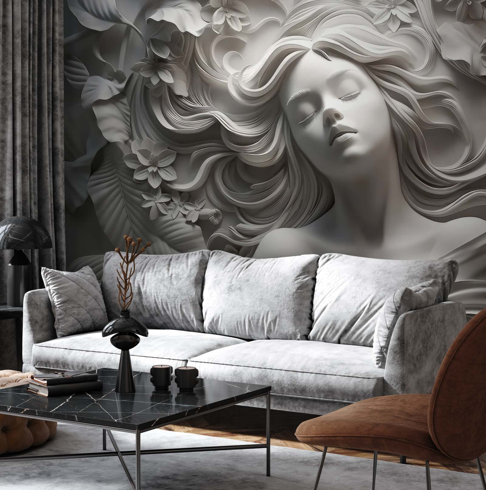 Фотошпалери дівчинка з заплющеними очима