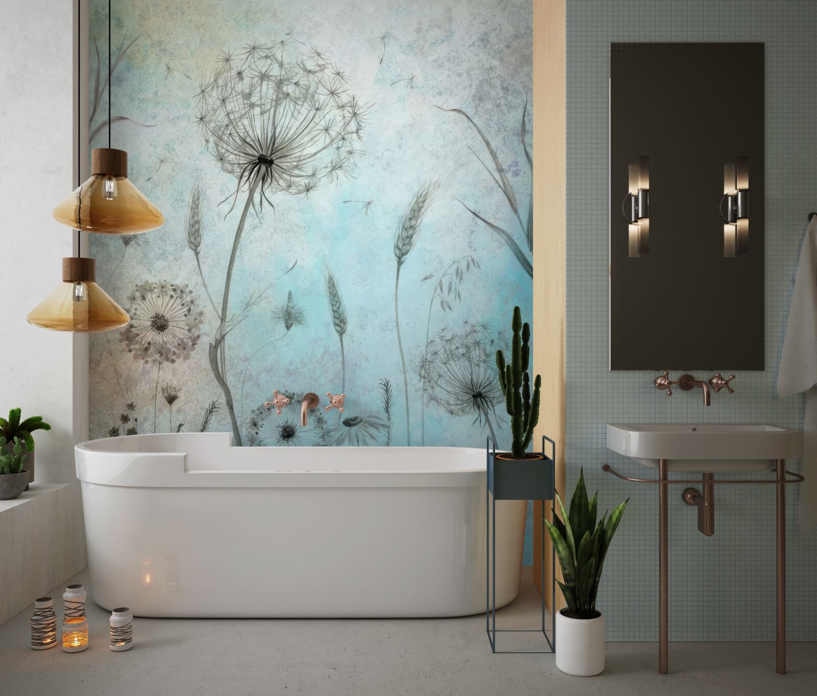 Фотошпалери пшениця і кульбаба