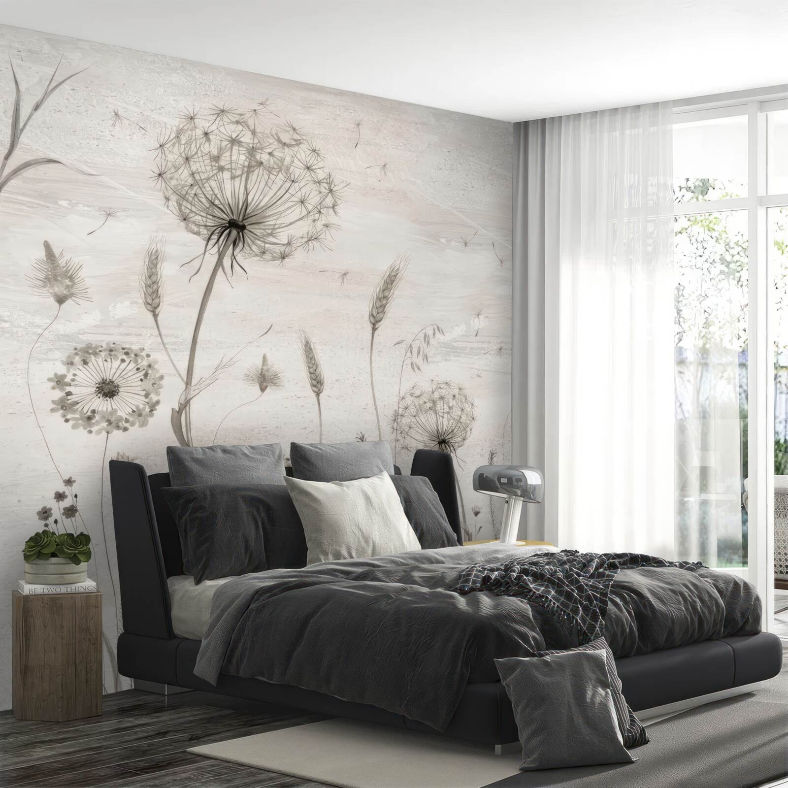 Фотошпалери ілюстрація кульбаби та пшеничного колосся