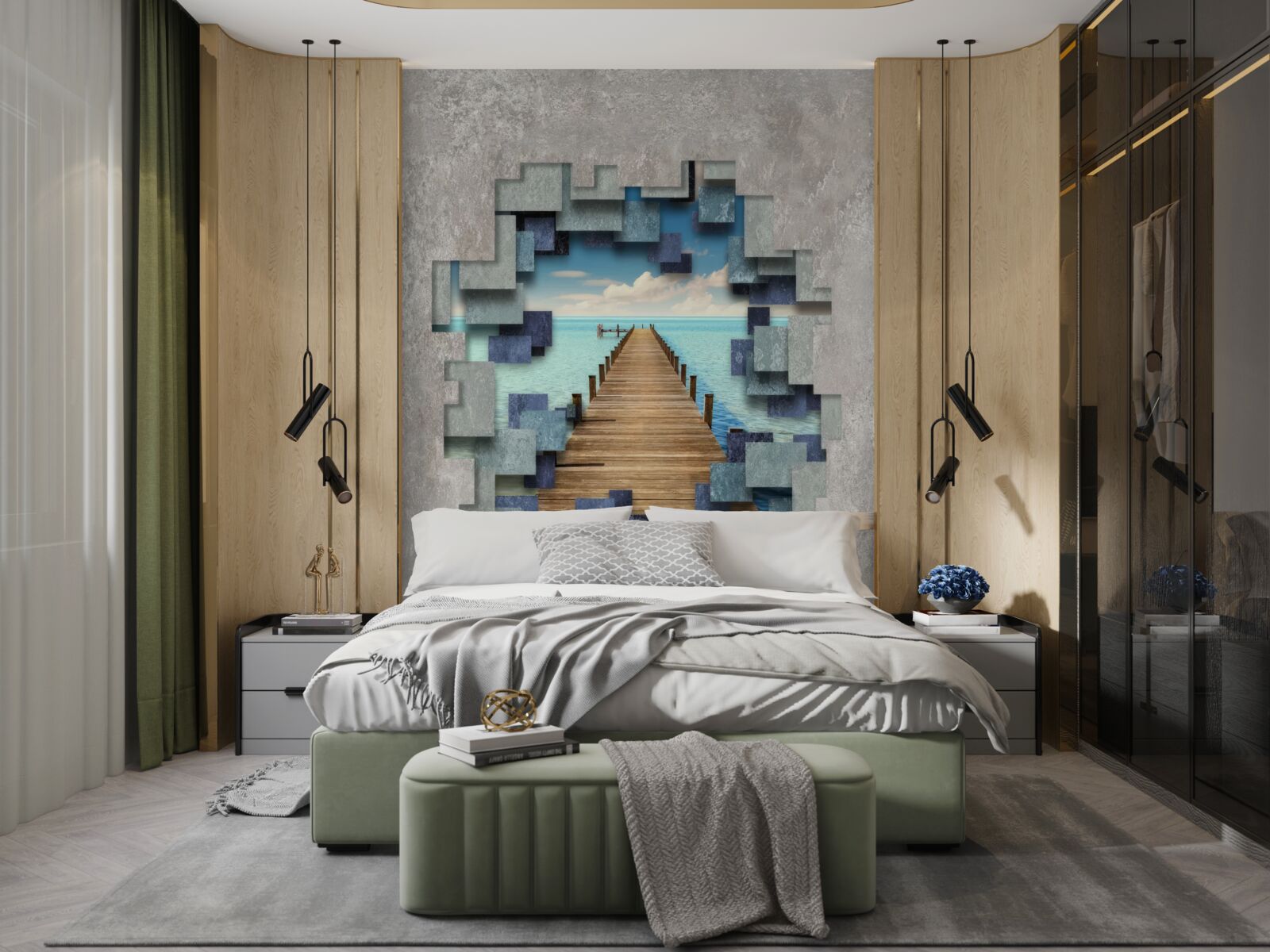 Фотошпалери вид на міст і океан