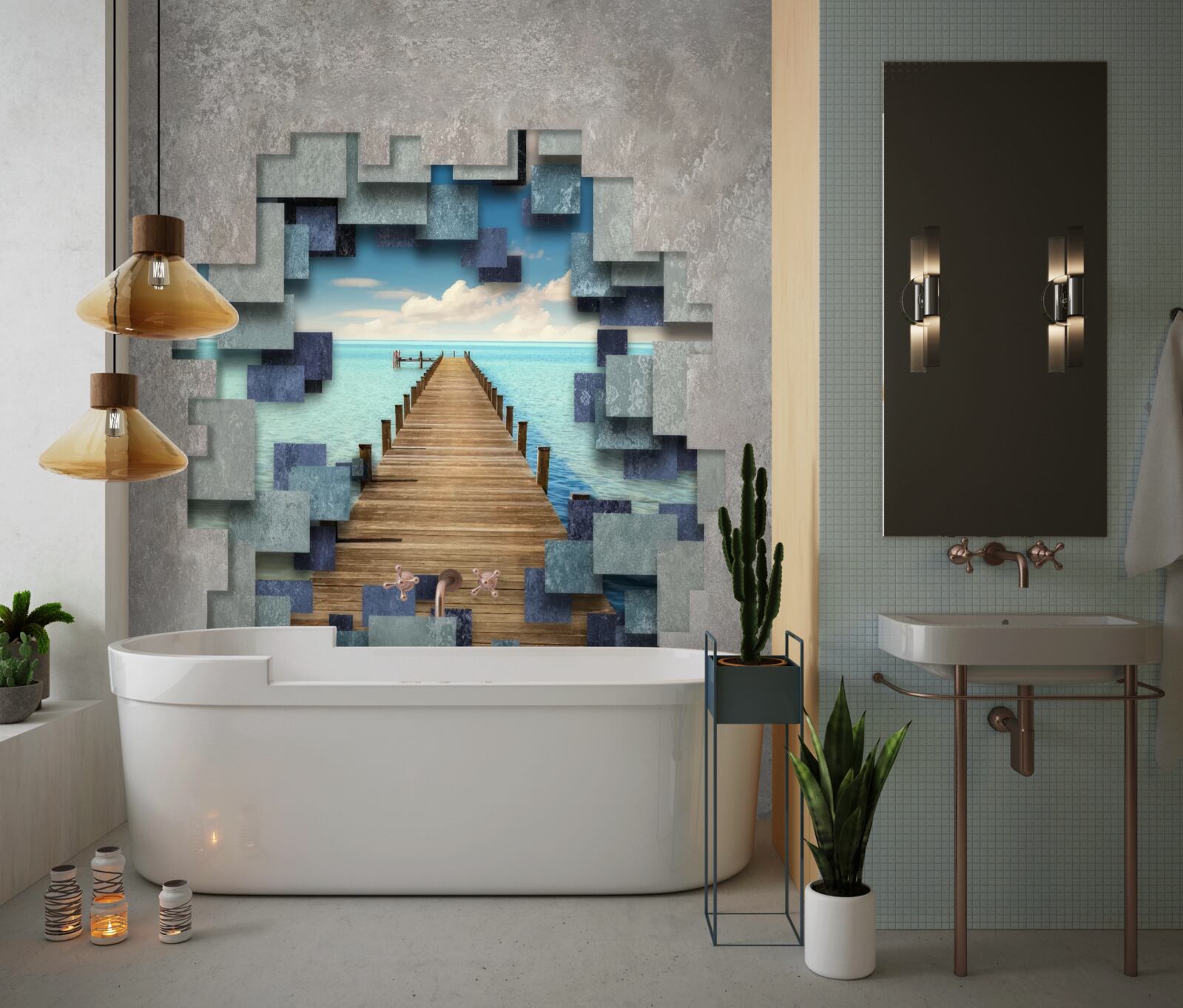 Фотошпалери вид на міст і океан