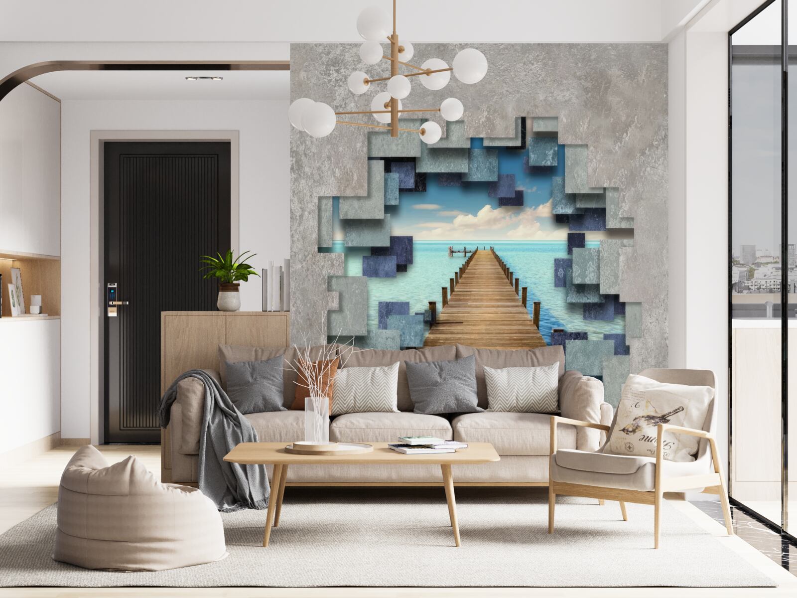 Фотошпалери вид на міст і океан