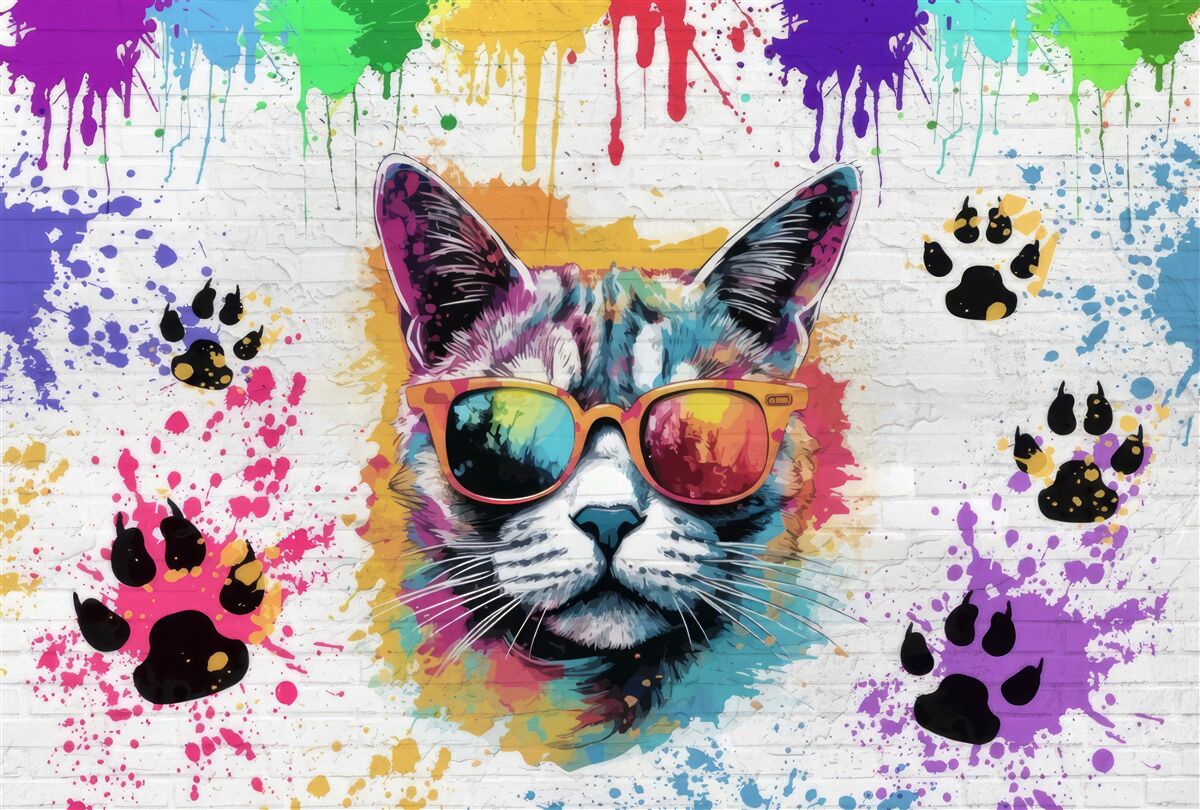 Фотошпалери кіт в окулярах