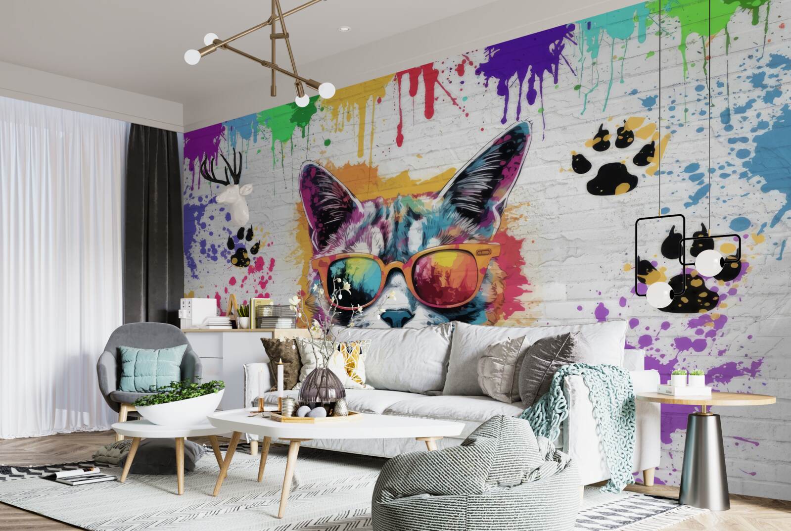 Фотошпалери кіт в окулярах