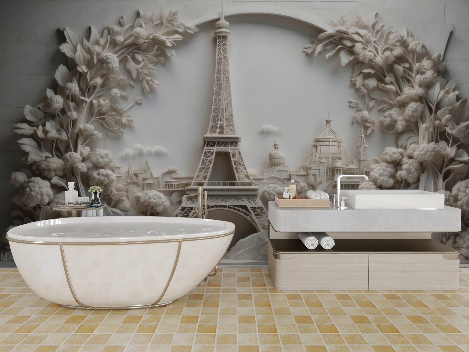 Фотошпалери Ейфелева вежа, оповита рослинністю