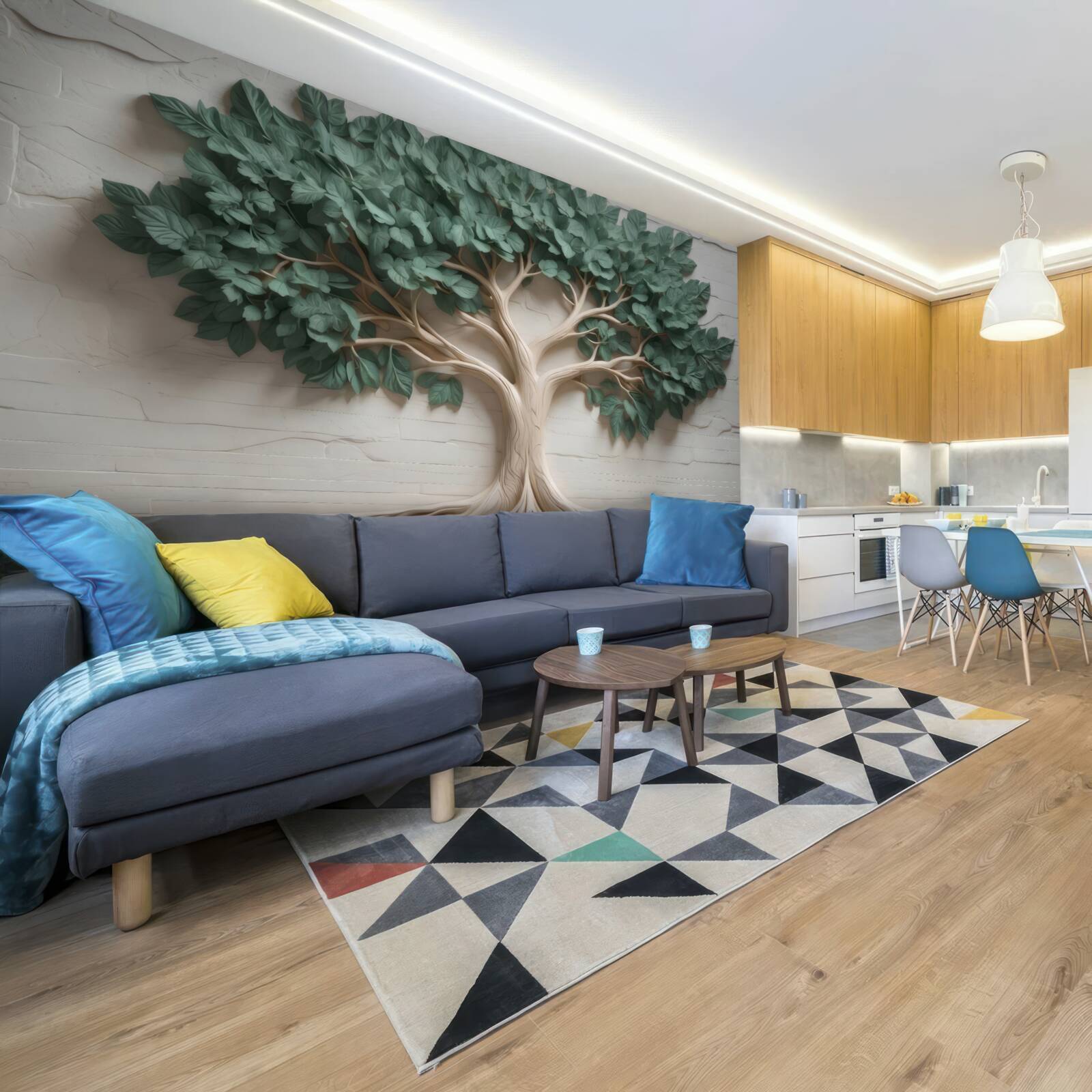 Фотошпалери дерево з густим зеленим листям