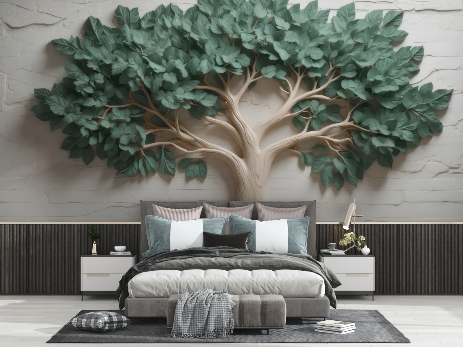 Фотошпалери дерево з густим зеленим листям