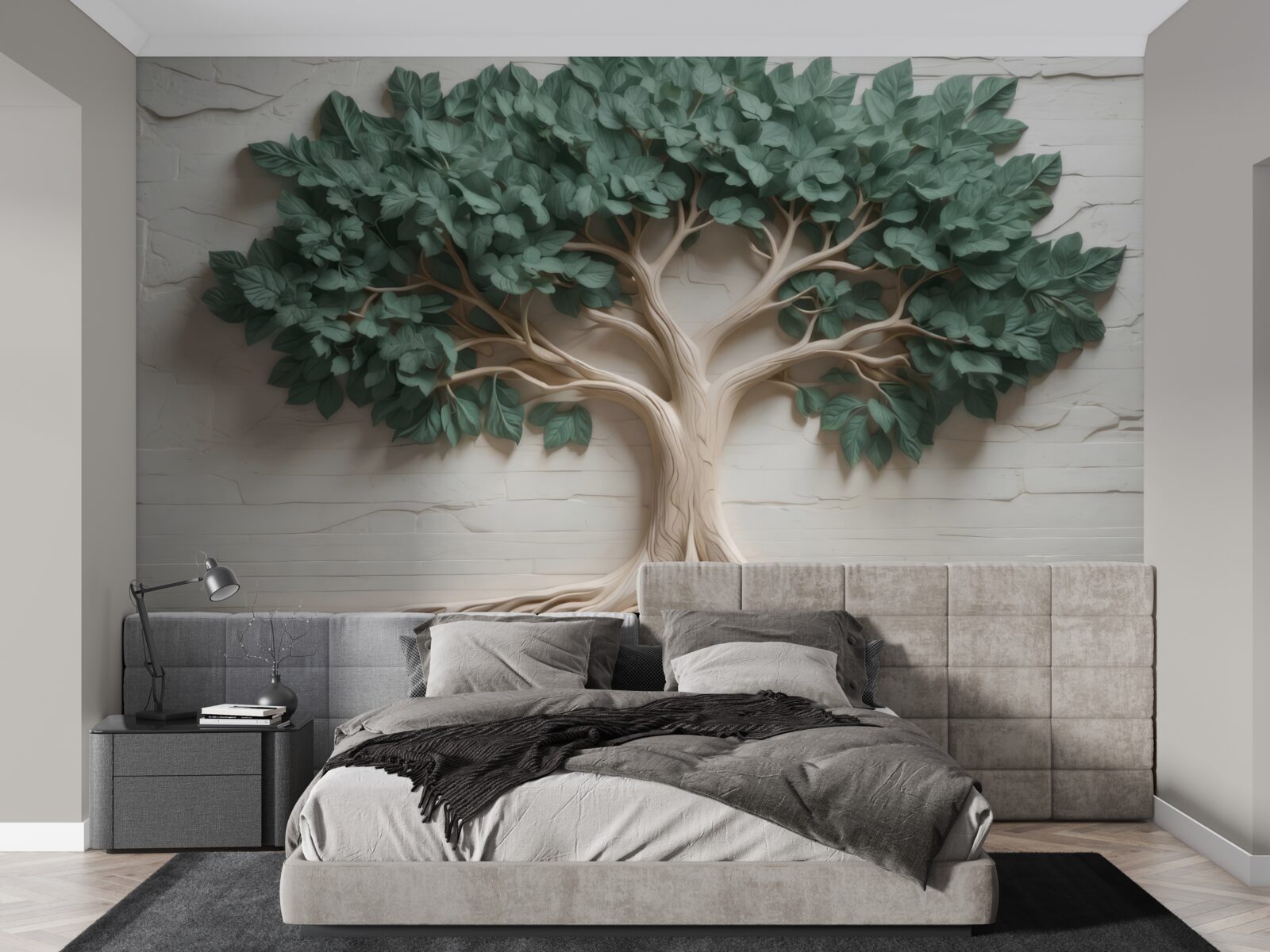 Фотошпалери дерево з густим зеленим листям