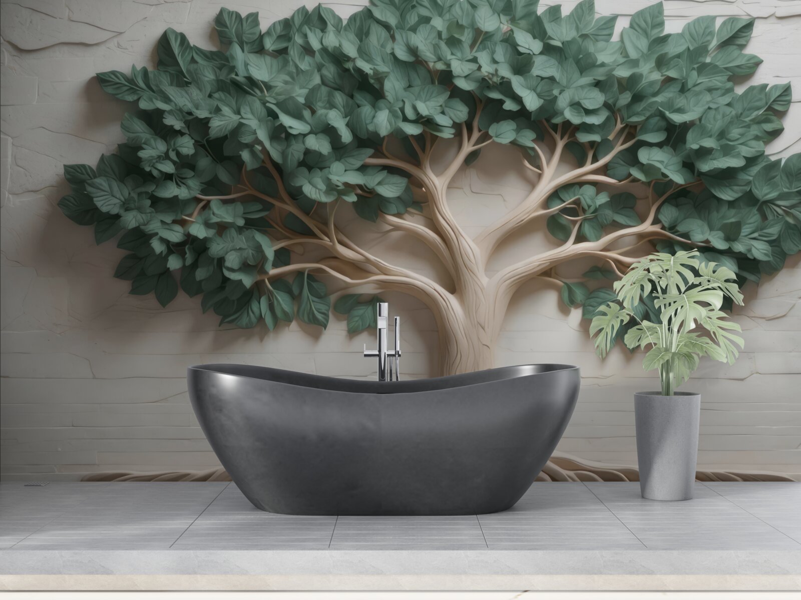 Фотошпалери дерево з густим зеленим листям