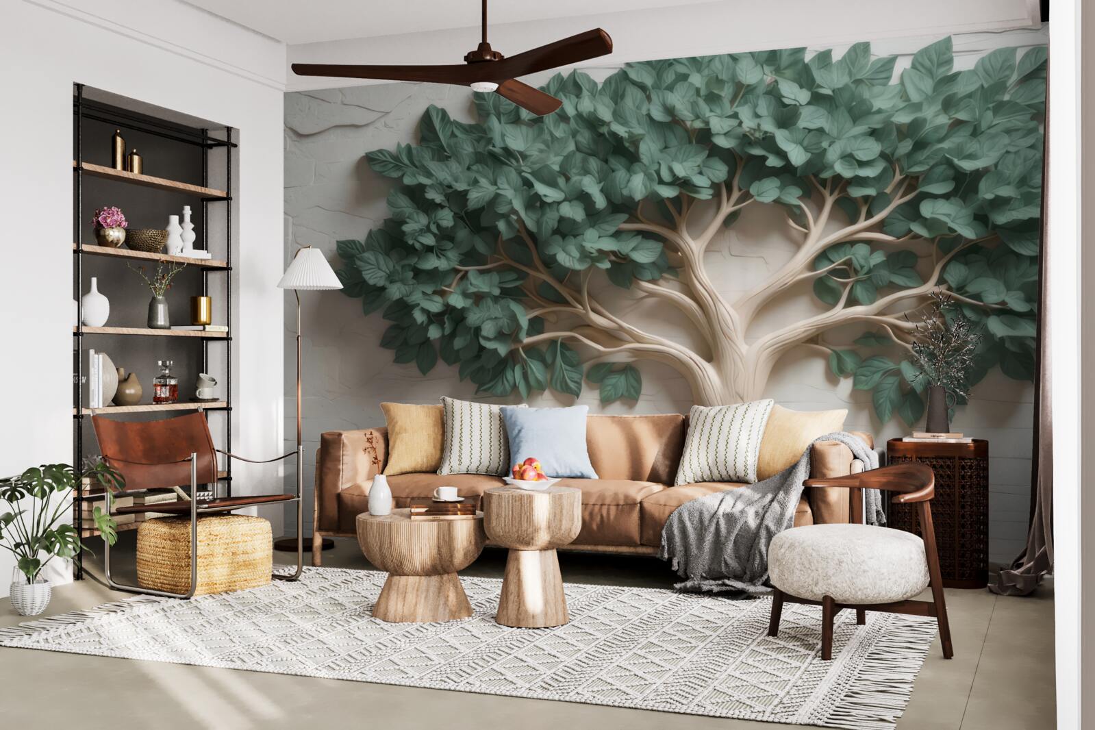 Фотошпалери дерево з густим зеленим листям