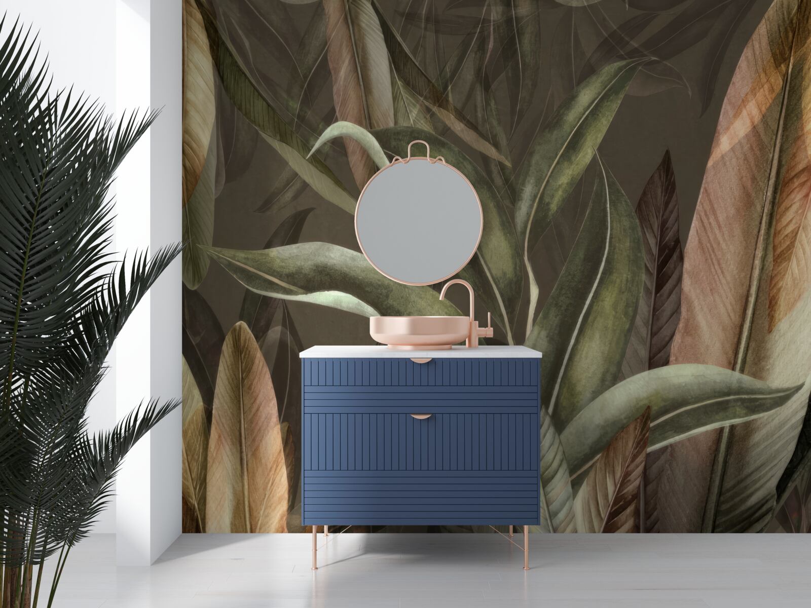 Фотошпалери листя у відтінках коричневого та зеленого