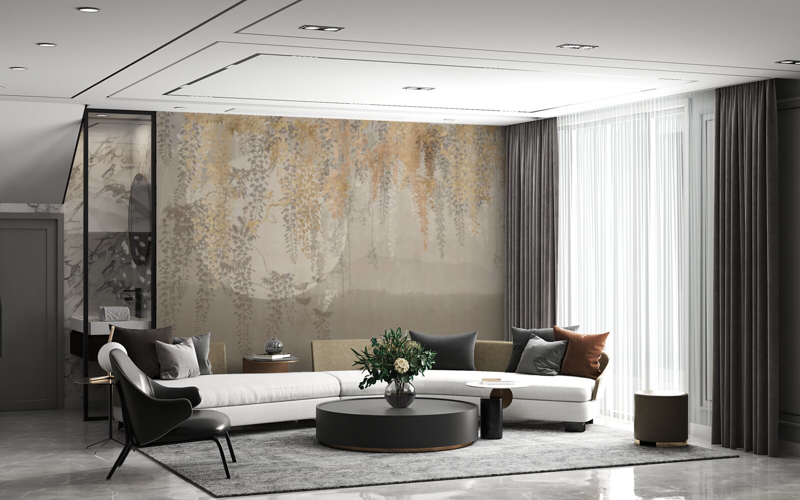 Фотошпалери тонкі рослини, що тягнуться донизу