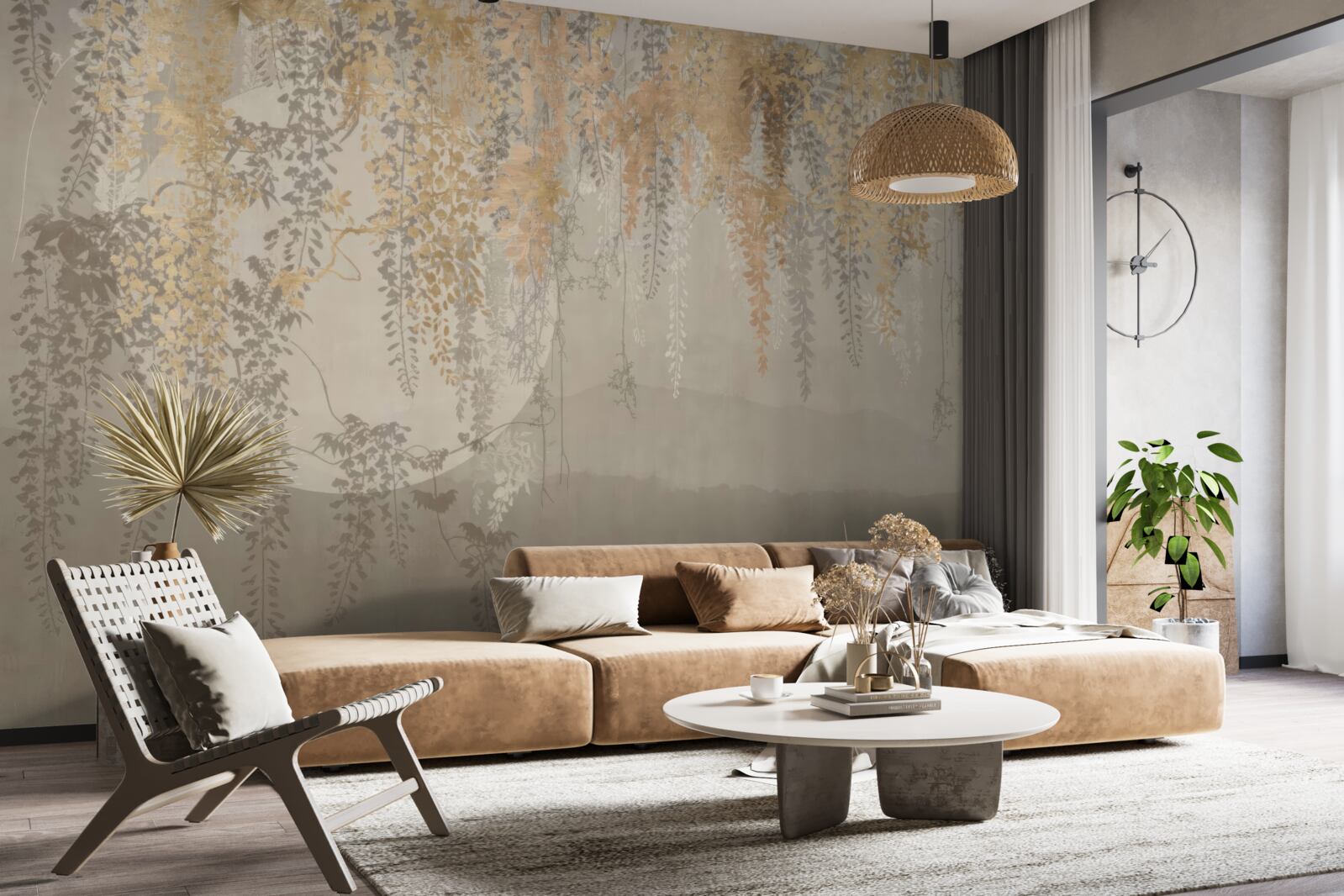 Фотошпалери тонкі рослини, що тягнуться донизу