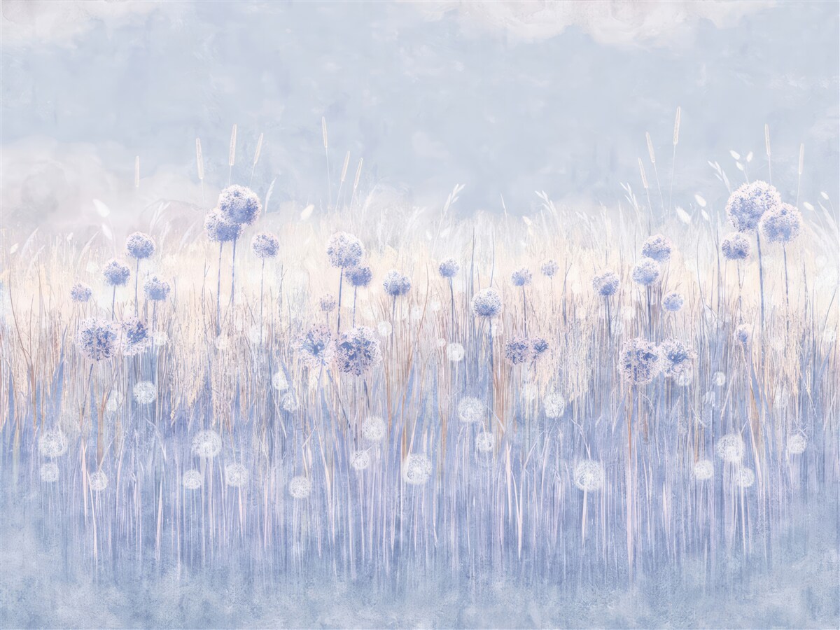 Фотошпалери рослини бузкового кольору на світлому фоні