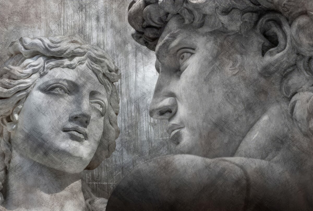 Фотошпалери двоє розмальованих молодих людей