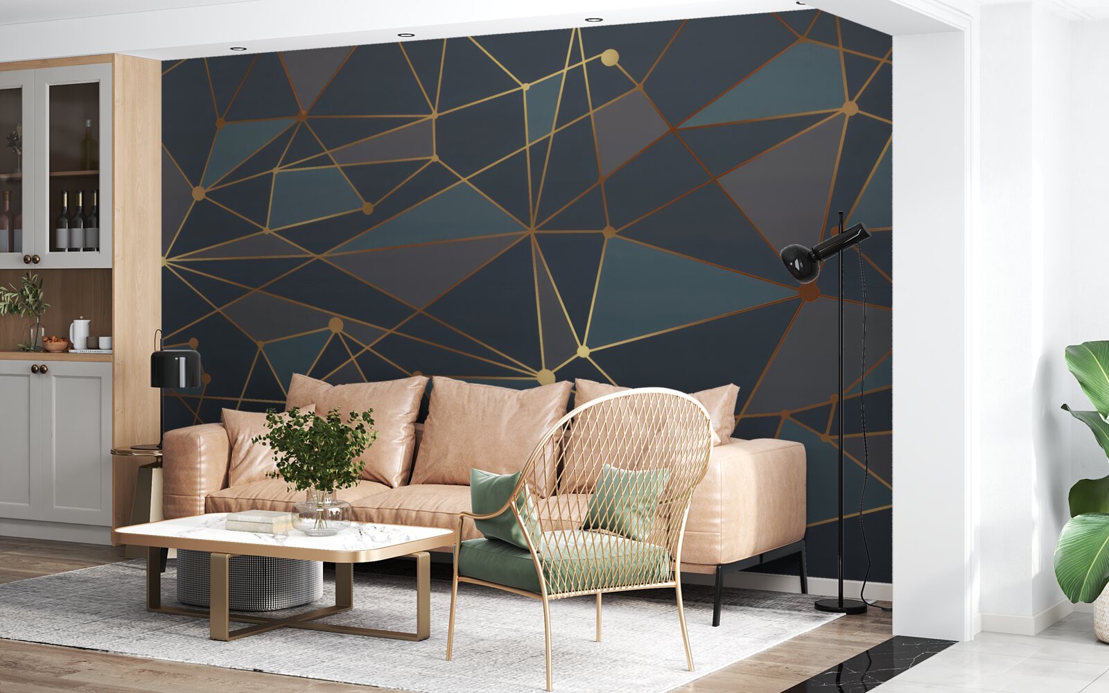 Фотошпалери фон з геометричними фігурами в темних відтінках