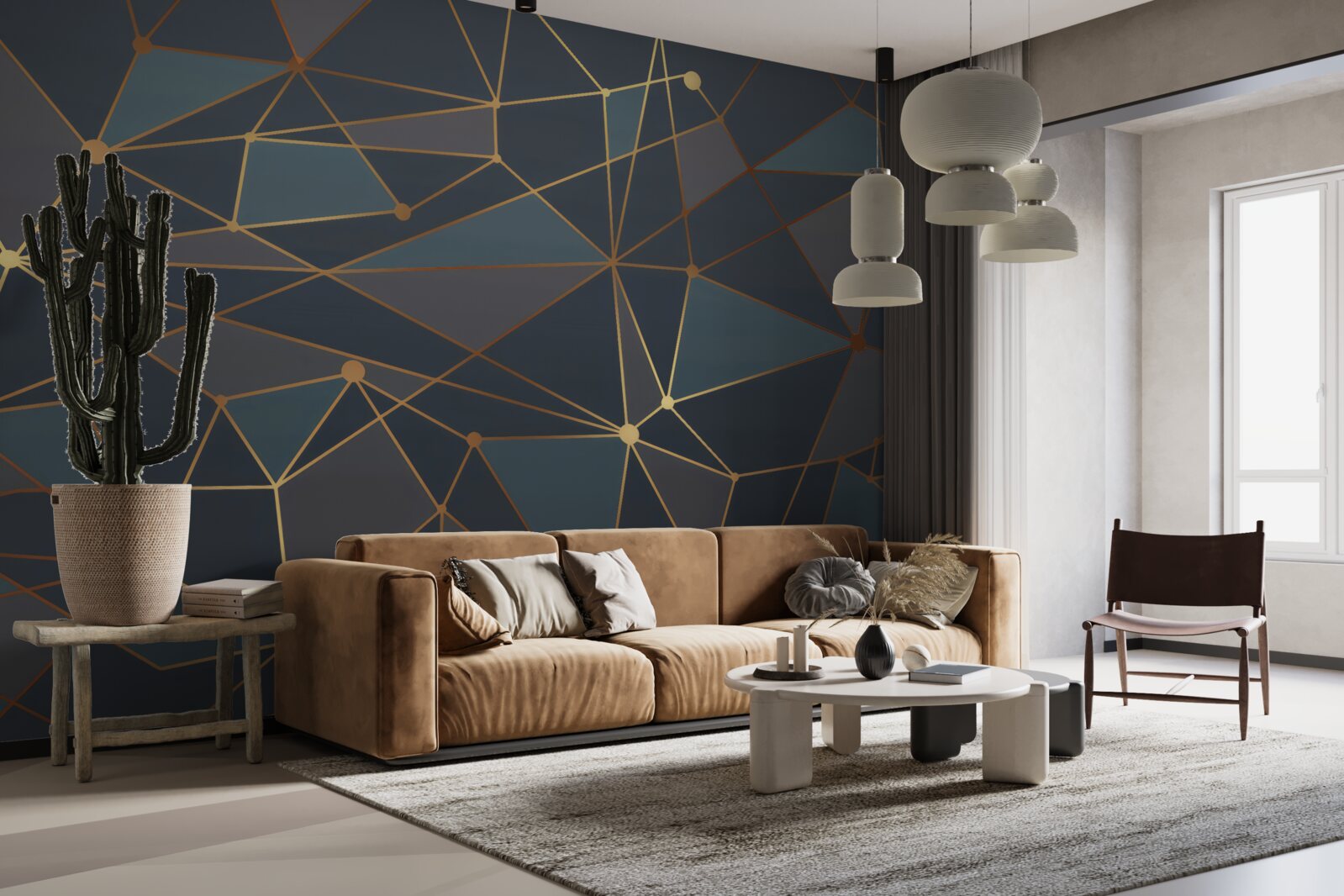 Фотошпалери фон з геометричними фігурами в темних відтінках