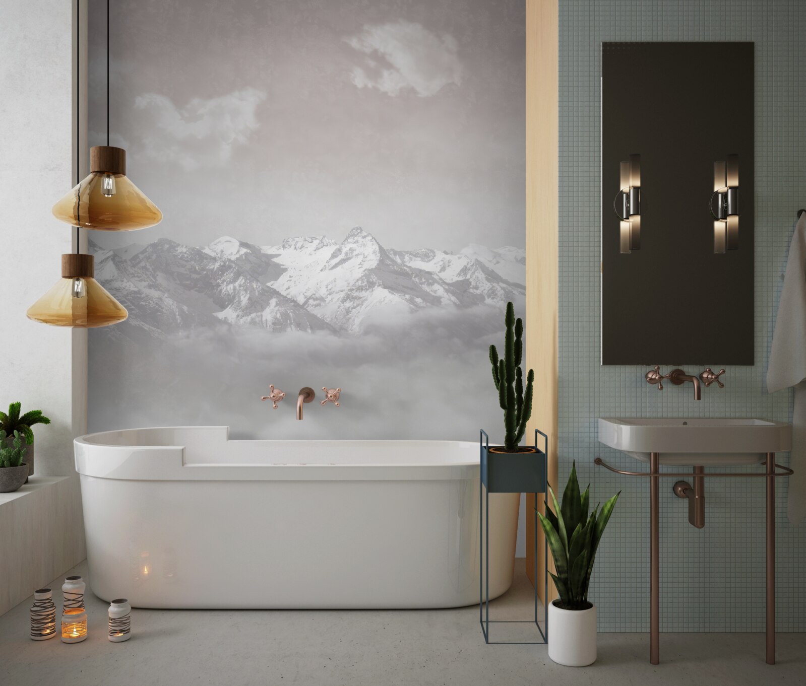 Фотошпалери туманні гори