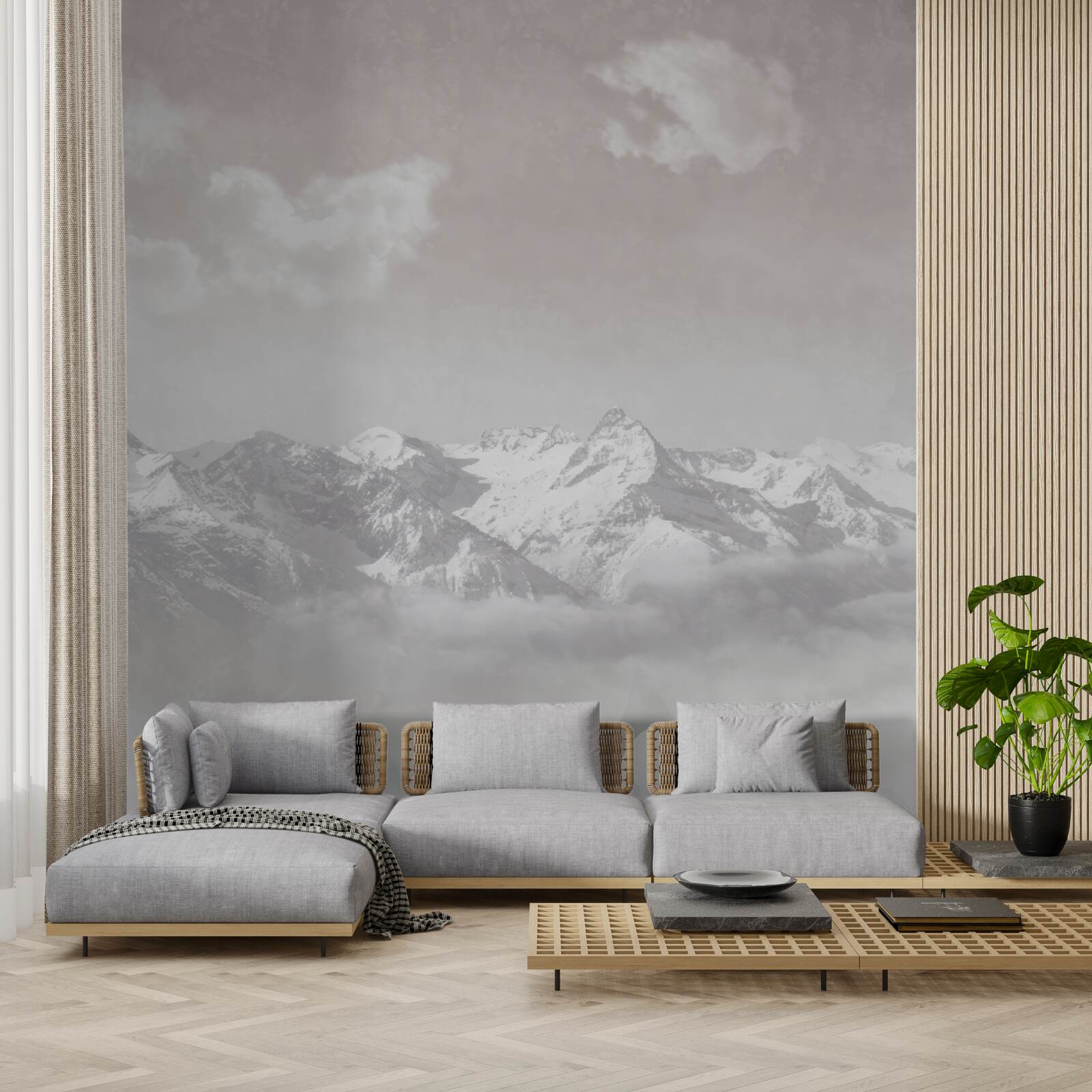 Фотошпалери туманні гори