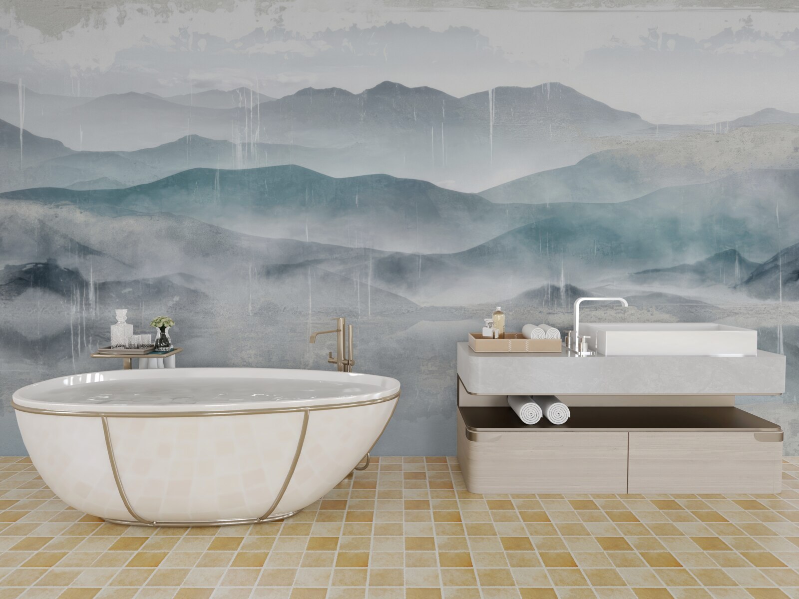 Фотошпалери розмиті контури гір