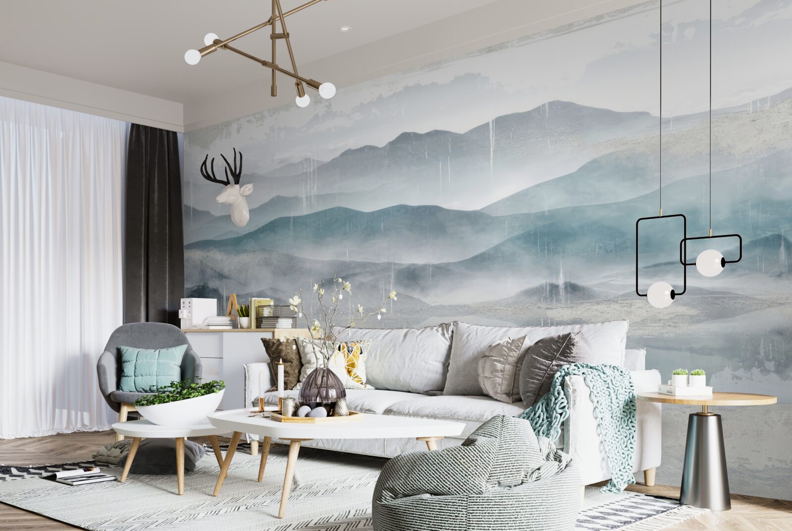 Фотошпалери розмиті контури гір