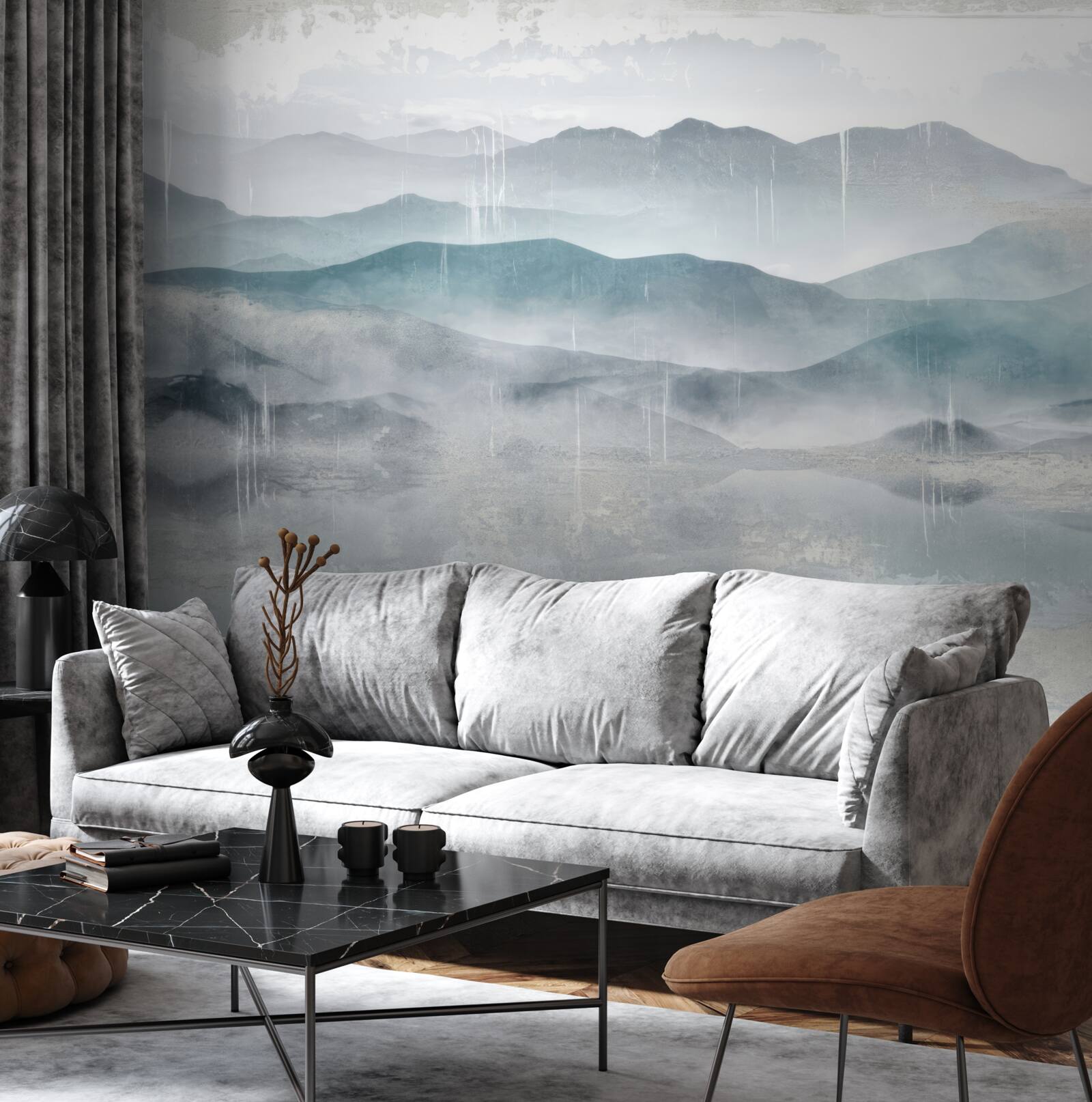 Фотошпалери розмиті контури гір