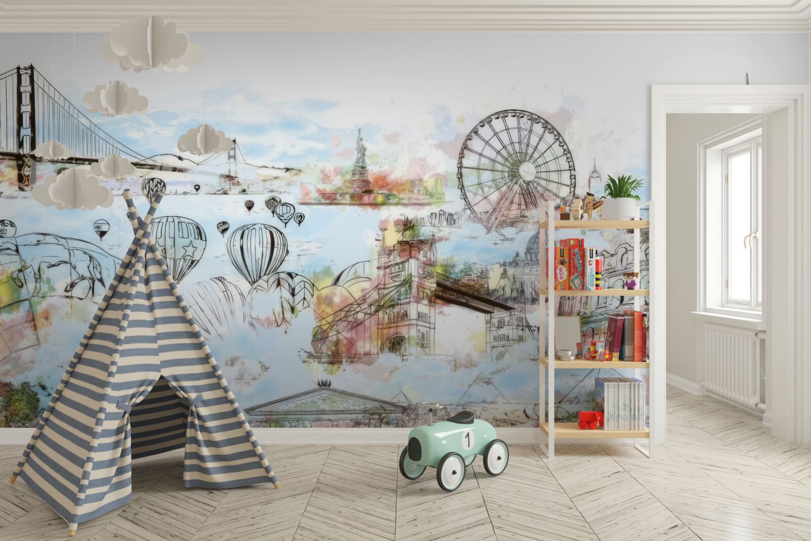 Фотошпалери обриси різних відомих місць