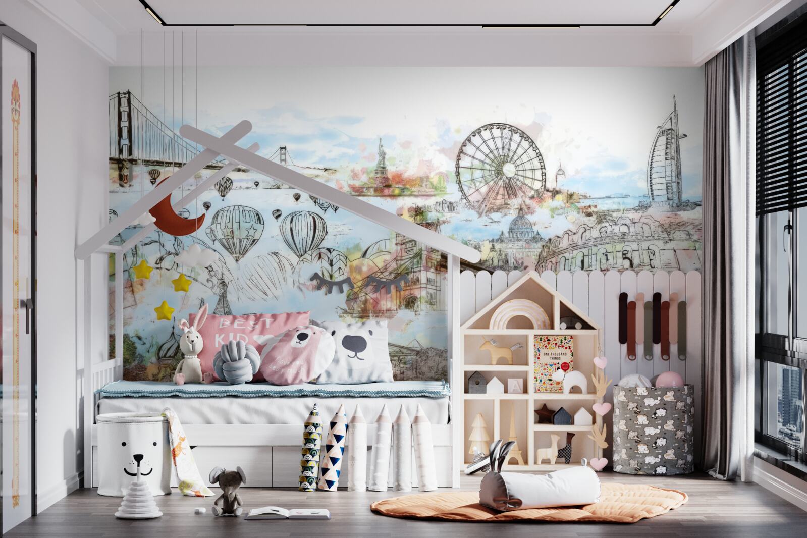 Фотошпалери обриси різних відомих місць