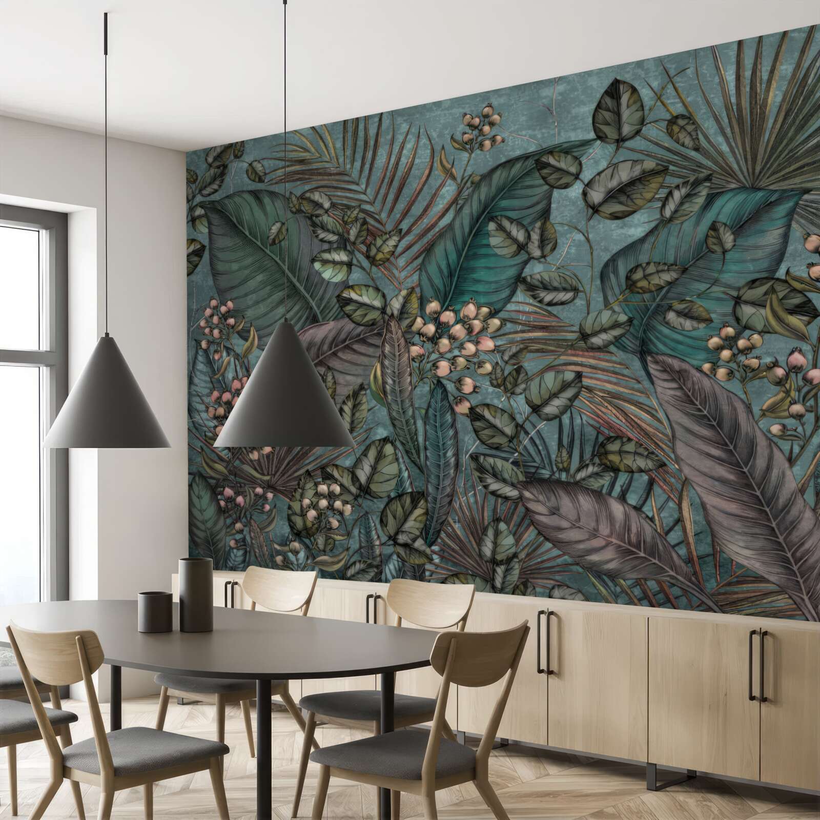 Фотошпалери тло темного листя