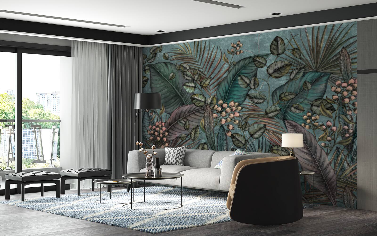 Фотошпалери тло темного листя