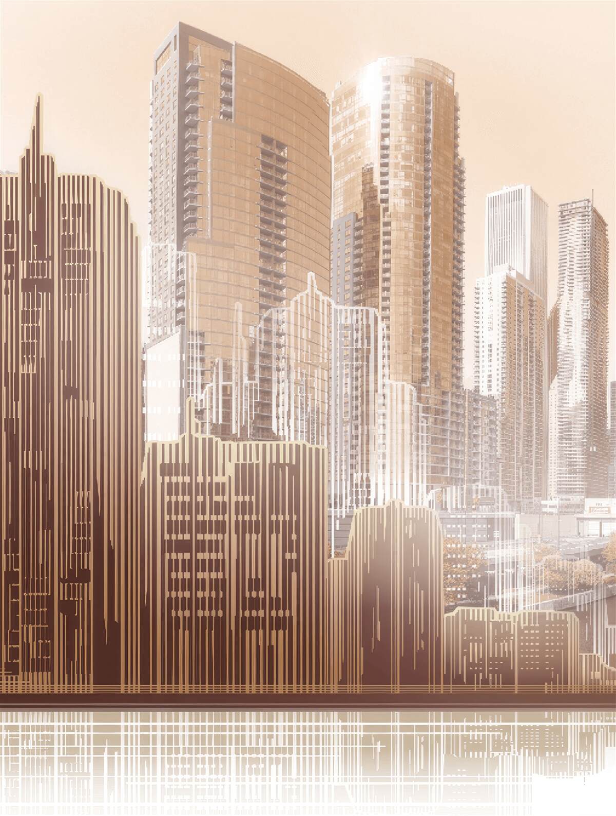 Фотошпалери обриси багатоповерхових будинків