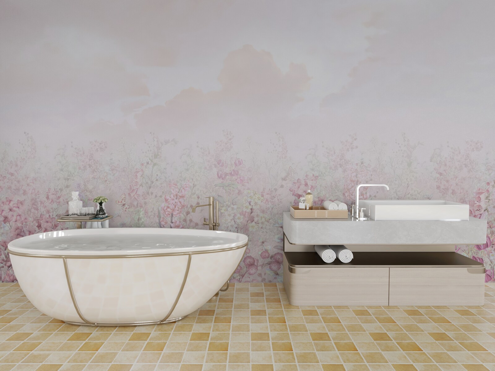 Фотошпалери Луг, усіяний квітами